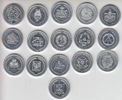 1974. Futball Világbajnokság résztvevő országainak Al érméje az adott ország címerével teljes soroza...