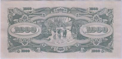 Malaya / Japán kormányzat 1945. 1000$ T:I-
Malaya / Japanese government 1945. 1000 Dollars C:AU