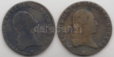 1800G 3Kr Cu "I. Ferenc" + 1800S 3Kr Cu "I. Ferenc" T:3