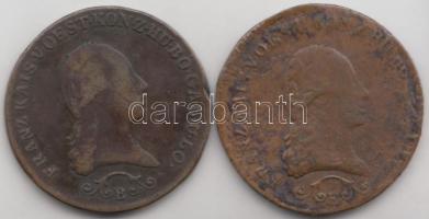 1812B 3Kr Cu "I. Ferenc" + 1812E 3Kr Cu "I. Ferenc" T:2-,3