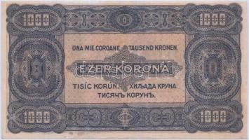 1923. 1000K T.W. nyomdahely jelöléssel és "8 FILLÉR - NYOLC FILLÉR" felülnyomással T:II