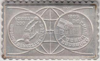 1981. ÁP bélyeg érem "Labdarúgó VB 500Ft egy alakos" Ag(835) T:PP eredeti ÁPV tokban