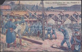 WWI K.u.k. pioneers and railwaymen, railway and bridge construction (EM)