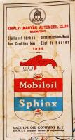 1939 Királyi Magyar Automobil Club útállapot térkép rajta a benzinkutakkal (egy két apró szakadással...