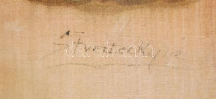 Stverteczky Elemérné (1890-?): Cserepes virágok. Vegyes technika, selyem-karton, sérült üvegezett ke...