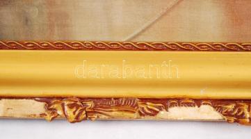 Stverteczky Elemérné (1890-?): Cserepes virágok. Vegyes technika, selyem-karton, sérült üvegezett ke...