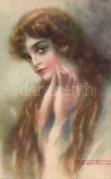 Italian Art Postcard, lady s: M. Santino