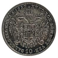 1853B 10Kr Ag "Ferenc József" (2.18g) T:1- kis karcok R!