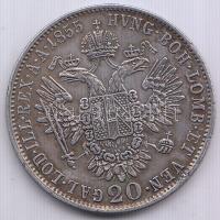 1855B 20Kr Ag "Ferenc József" T:1-,2