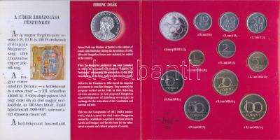 1994. 10f-100Ft 10klf db + 200Ft Ag "Deák" dísztokos szettben T:PP