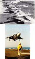 1950-1980 Harci repülőgépek. 4db fotó, az egyik vegyileg színezett, 7x21-14x21cm