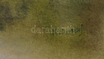 Klimaj György (1942-2011): Folyó. Akvarell, papír, jelzett, üvegezett keretben, 36×48 cm