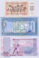 Litvánia / Örményország / Türkmenisztán 1992. 1T + 1998. 50D + 1993. 5M T:I,II
Lithuania / Armenia /...