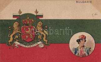 Bulgarian flag, cres, litho