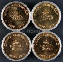 Spanyolország 1992. "Amerika felfedezésének 500. évfordulója" 4db-os aranyozott emlékérem ...