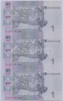 Ukrajna 2004. 1H 3-as ívben T:I
Ukraine 2004. 1 Hryvnia in sheet of three C:Unc