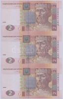 Ukrajna 2004. 2H 3-as ívben T:I
Ukraine 2004. 2 Hryvnia in sheet of three C:Unc