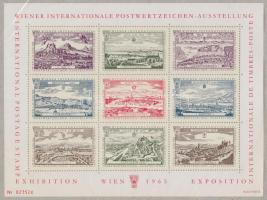 1965 WIPA bélyegkiállítás levélzáró kisív