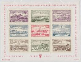 1965 WIPA bélyegkiállítás levélzáró kisív (apró ívszéli hibák)