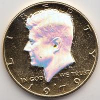 Amerikai Egyesült Államok 1970. 1/2$ "Kennedy" aranyozott és hologramos típus T:1-
USA 197...