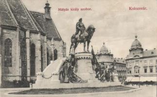 Kolozsvár, Mátyás király szobra / statue