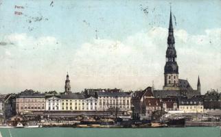 Riga, ships, church (small tear)