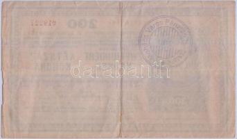 1918. 200K "A 2005" sima hátlappal és a hátlapon lila "Mohács Város Pénztári Hivatala...