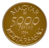 1992. 5000Ft Au "Túzok" (7.77g/0.584) + 200Ft Ag "Fehér gólya" (10g/0.500) párba...