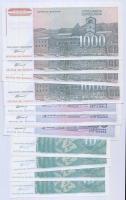 Jugoszlávia 1994. 10D (5x) + 100D (5x) + 1000D (4x) T:I
Yugoslavia 1994. 10 Dinara (5x) + 100 Dinara...