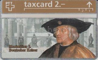 Telefonkártyák: 1993 Svájc I. Maximilian német császárt ábrázoló használatlan telefonkártya