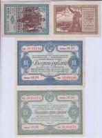 Szovjetunió 1939. III. ötéves terv békekölcsön 10R + 25R + 2db sorsjegy T:II Soviet Union 1939. 10 Rubles + 25 Rubles peace loan + 2 different lottery ticket C:XF