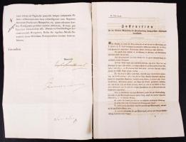 1816 Helytartótanácsi levél Besztercebánya szabad királyi város számára, hadügyi témakörben. Német n...