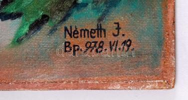 Németh jelzéssel: Virágcsendélet. Olaj, farost, foltos, 82×68 cm