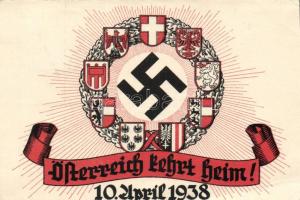 'Österreich lehrt Heim 10. April 1938' NS Propaganda, 'Tag des Grossdeutschen Reichs' So. Stpl (EB)