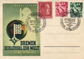 1938 'Bremen, Schlüssel zur Welt', Expo 'Ausstelung Bremen' So. Stpl