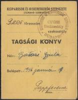 1946 Kisosz tagsági könyv tagsági bélyegekkel