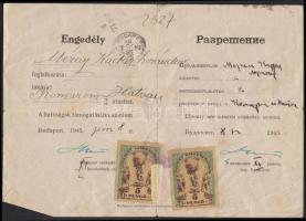 1945 Orosz-Magyar kétnyelvű igazolvány / Russian Hungarian ID