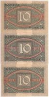 Német Birodalom/Weimari Köztársaság 1920. 10M (3x) T:I/I-
Germany / Weimar Republic 1920. 10 Mark (3...