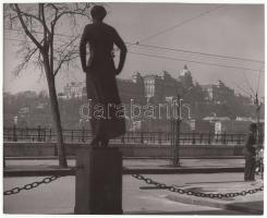 cca 1940 Vadas Ernő (1899-1962): Királyi palota. Vintage fotó, pecséttel jelzett, aláírt, a Hungária Magazinban publikálva, 18x24cm