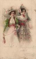 Ladies 'Meissner & Buch, Serie No. 1068 - Aus vergangenen Tagen' litho