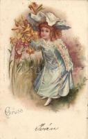 1899 Girl 'Klement, Frankfurt, No. 519' litho