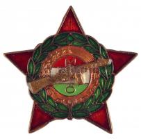 1960. "Munkásőr" szolgálati zománcozott aranyozott jelvény 5 év szolgálat után dísztokban ...