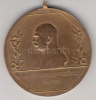 Osztrák-Magyar Monarchia 1908. "Ferenc József Jubileumi Felvonulási Érem" aranyozott Br ér...