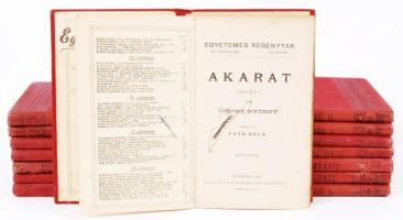 Egyetemes Regénytár. Bp., 1886, Singer és Wolfner. Piros egészvászon kötésben, 15 db a sorozatból
