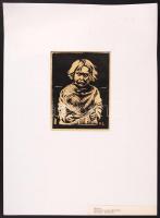 Ék Sándor (1902-1975): Kislány. Fametszet, papír, jelzett ("Alex Leicht"), paszpartuzva, 5...