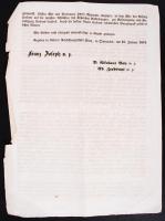 1861. Ferenc József császár nyomtatott levele a magyar királyi bíróságok számára, Ferenc József, Vay...