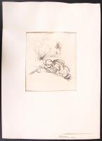 Ék Sándor (1902-1975): Lövészárok. Szén, papír, jelzett ("A. L."), paszpartuzva, 53x40cm