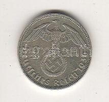 D.3.Reich 1936D 2M Ag "Hindenburg" h.k-tel T:3+