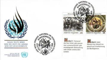 Emberi jogok 3db FDC (klf nyelvű szelvények), Human Rights 3 FDC