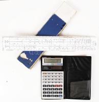 CASIO fx-3600 Pv számológép, valamint LOGAREX logarléc, m: 30 cm, használt, jó állapotú, / CASIO fx-3600 Pv calculator and a LOGAREX slide-rule, used, in good condition